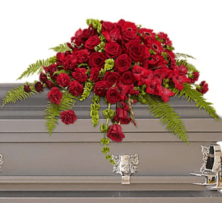 Red Rose Sanctuary Casket Spray